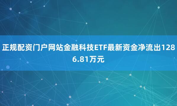 正规配资门户网站金融科技ETF最新资金净流出1286.81万元